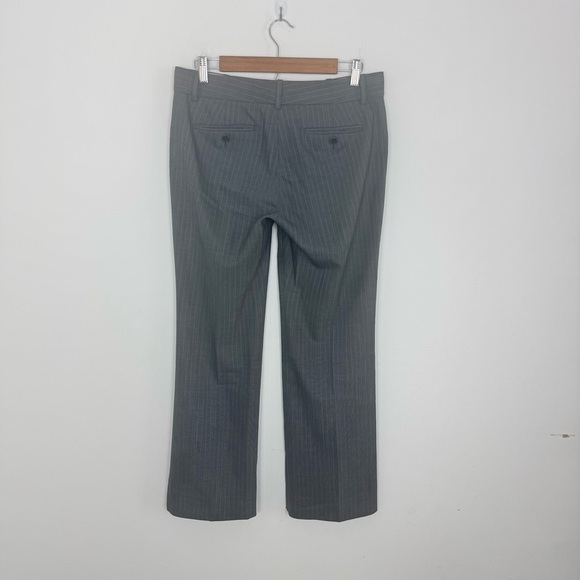 Theory Max C Tailor Wide Leg Flare Grey Pinstripe Pants Trousers Size 6 EUC - Picture 2 of 12